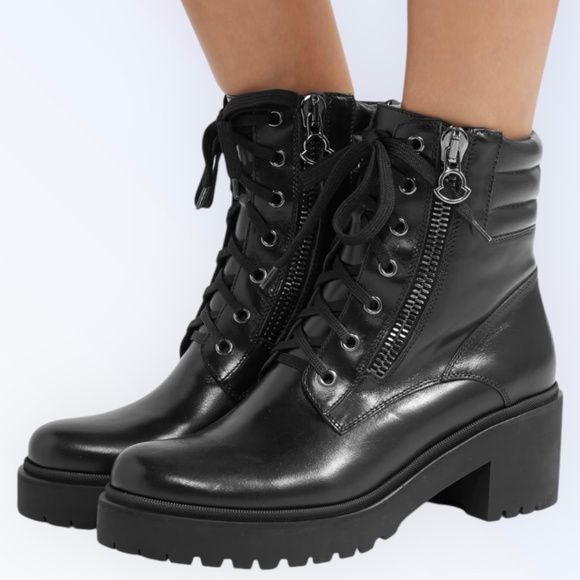 Moncler Viviane Leather Ankle Boots - Picture 1 of 16